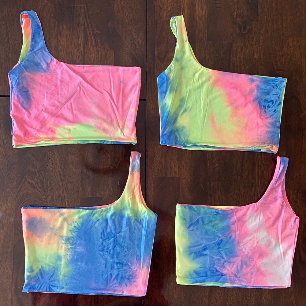 NEW! Tie Dye One Strap Tank Reversible Crop Top🌈 - Picture 5 of 8